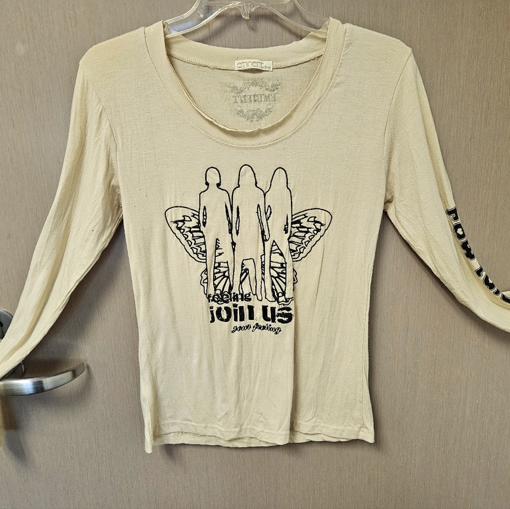 "Join Us" Distressed Long-sleeve Tshirt